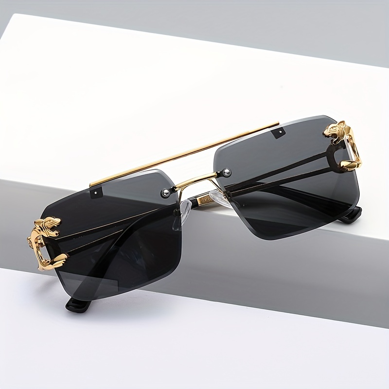 1pair Unisex Square Rimless Top Bar Fashionable Fashion Glasses