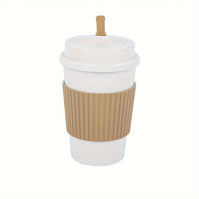 Cute Reusable Travel Cup To Go Coffee Cup Mug with Lid Wheat Stalk