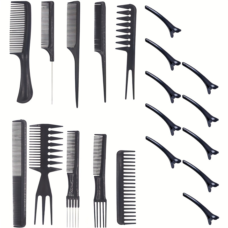 

7pcs/20pcs Hairdressing Comb Set Professional Hair Stying Comb Set With Hair Clips For Barber Salon Home Use Travel Essentials