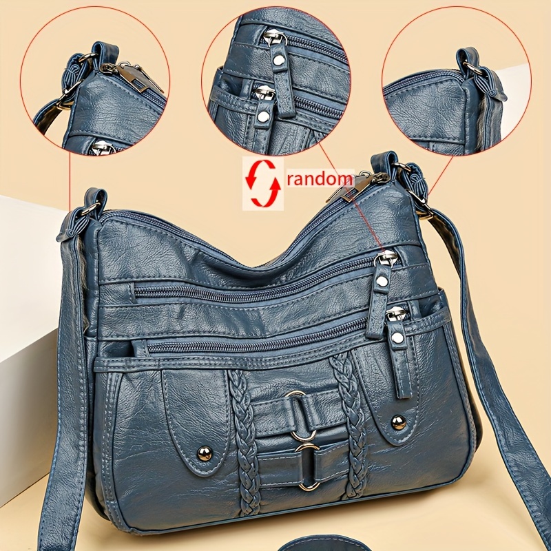 005 large capacity soft single shoulder crossbody bag - Temu