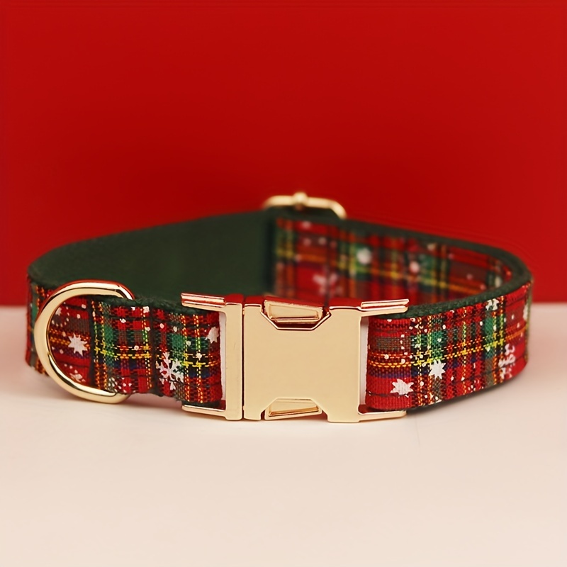 TEMU Weihnachtsstil Verstellbares Hundehalsband mit Sternen, Schneeflocken Hundehalsband mit Metallschnalle, Weiches und Bequemes Verstellbares