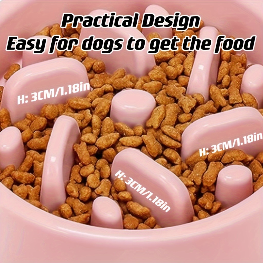 Durable Plastic Dog Slow Feeder Bowl Anti-choking Dog Puzzle Food Bowl  Water Basin For Improved Digestion - Temu