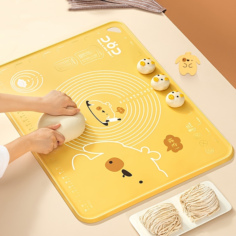 Extra Large Kitchen Silicone Pad - 2023 New Non Slip Non Stick Silicone  Pastry Mats for Rolling Out Dough (Yellow)