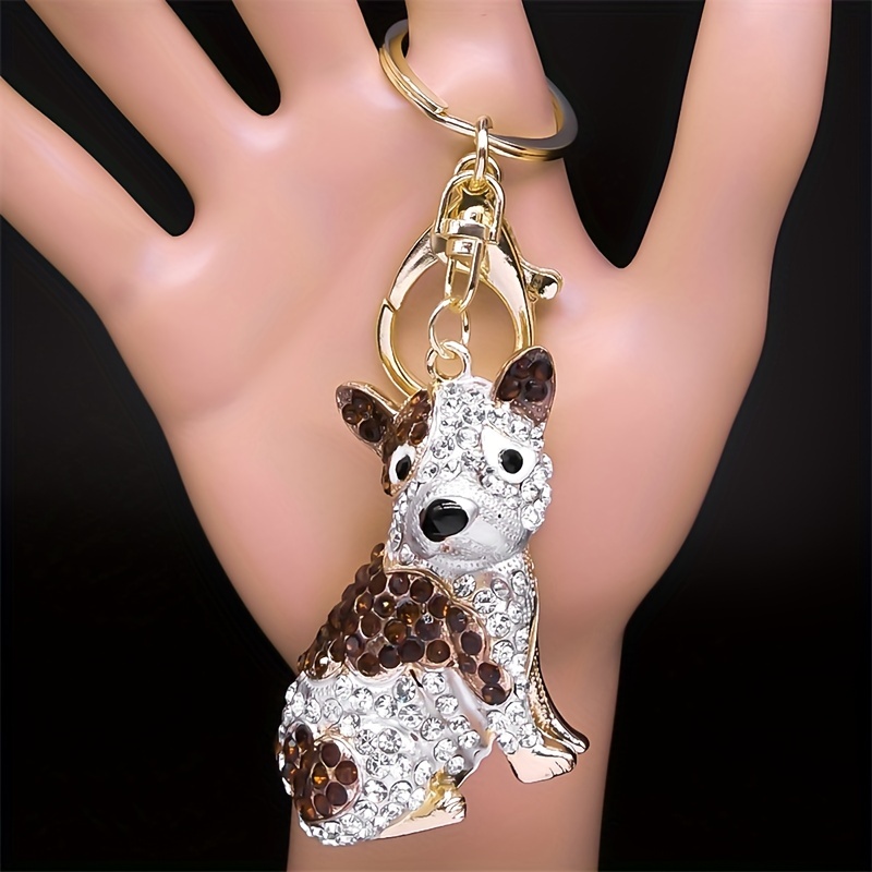 3D French Bulldog Keychain Cute Dog Keyring Pet Fashion Jewelry