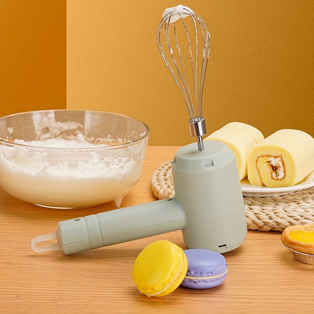 USB 2 In 1 Electric milk frother Garlic Chopper Masher Whisk Egg Beater  3-Speed Mixer Kitchen Handheld Automatic frother foamer