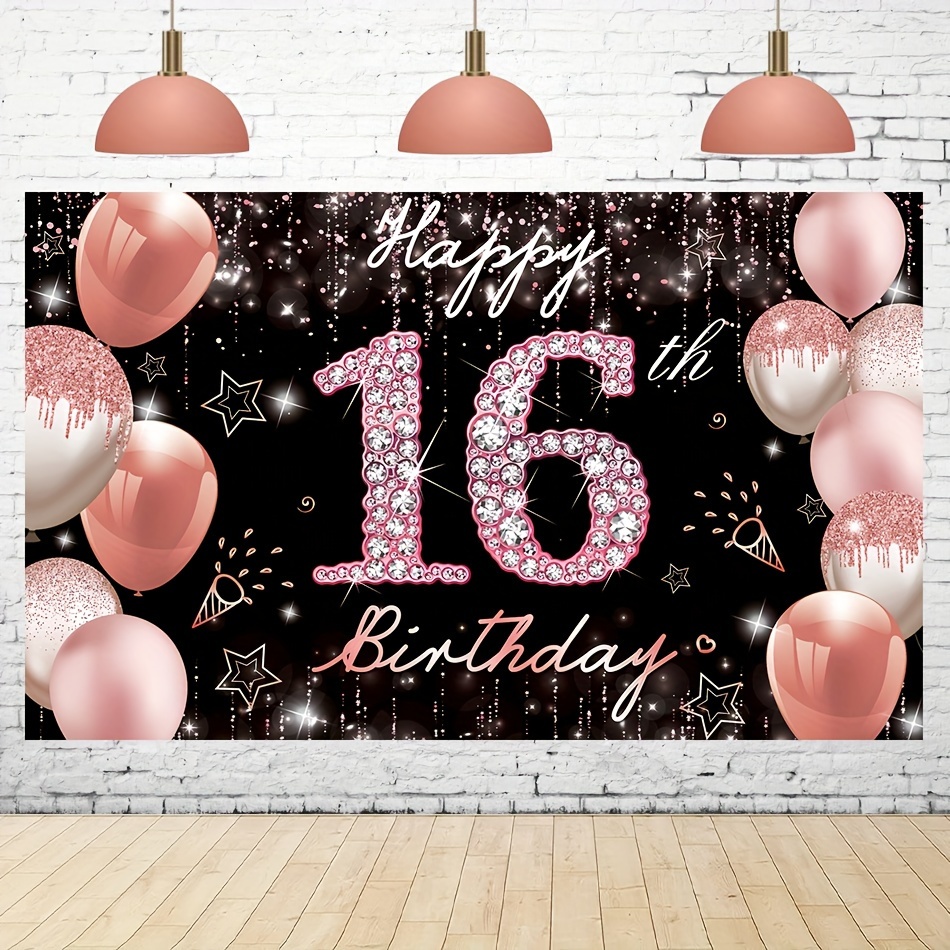 Decoraciones de 40 cumpleaños para mujer, pancarta de feliz cumpleaños 40,  corona, banda, decoración de pastel y globo de número, decoración de fiesta