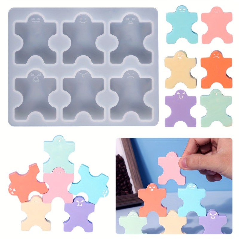 Puzzle Piece Silicone Resin Molds Mini Heart Shaped Puzzle - Temu