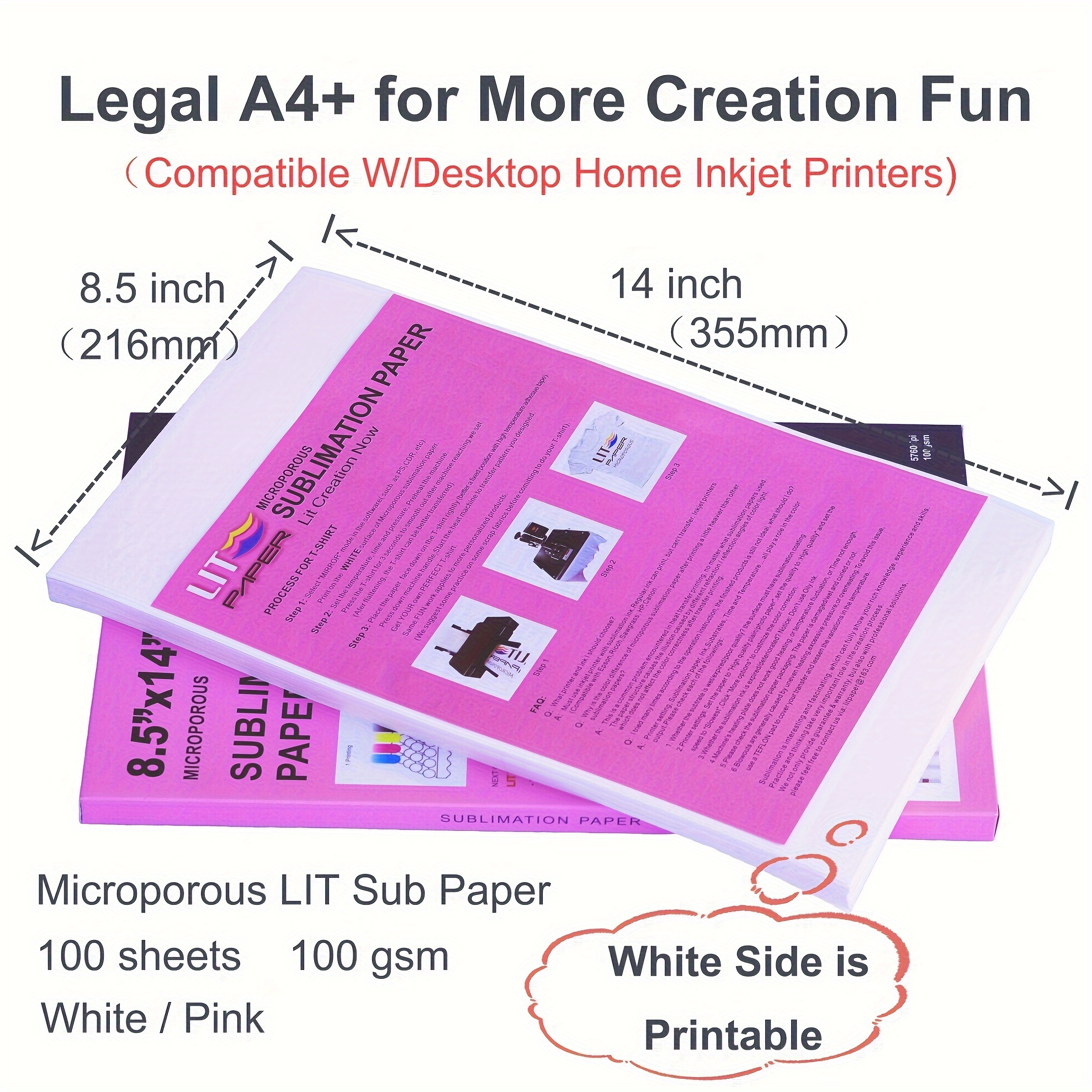 A4+ Legal Size Sublimation Paper 100gsm Perfect For - Temu