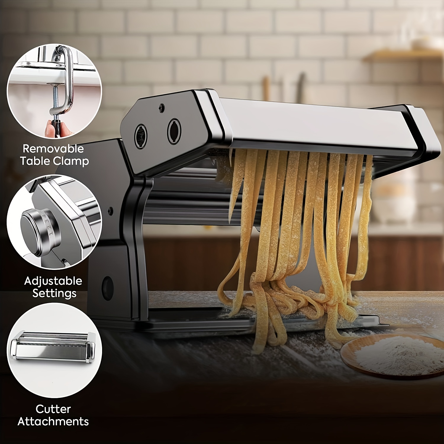 Stainless Steel Pasta Maker Noodle Making Spaghetti and Fettuccine
