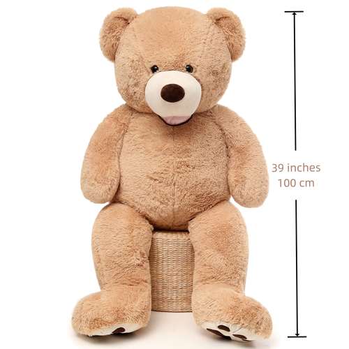 enormous teddy bear big plush stuffed animals light brown 39 inches for christmas valentines day women girlfriend kids