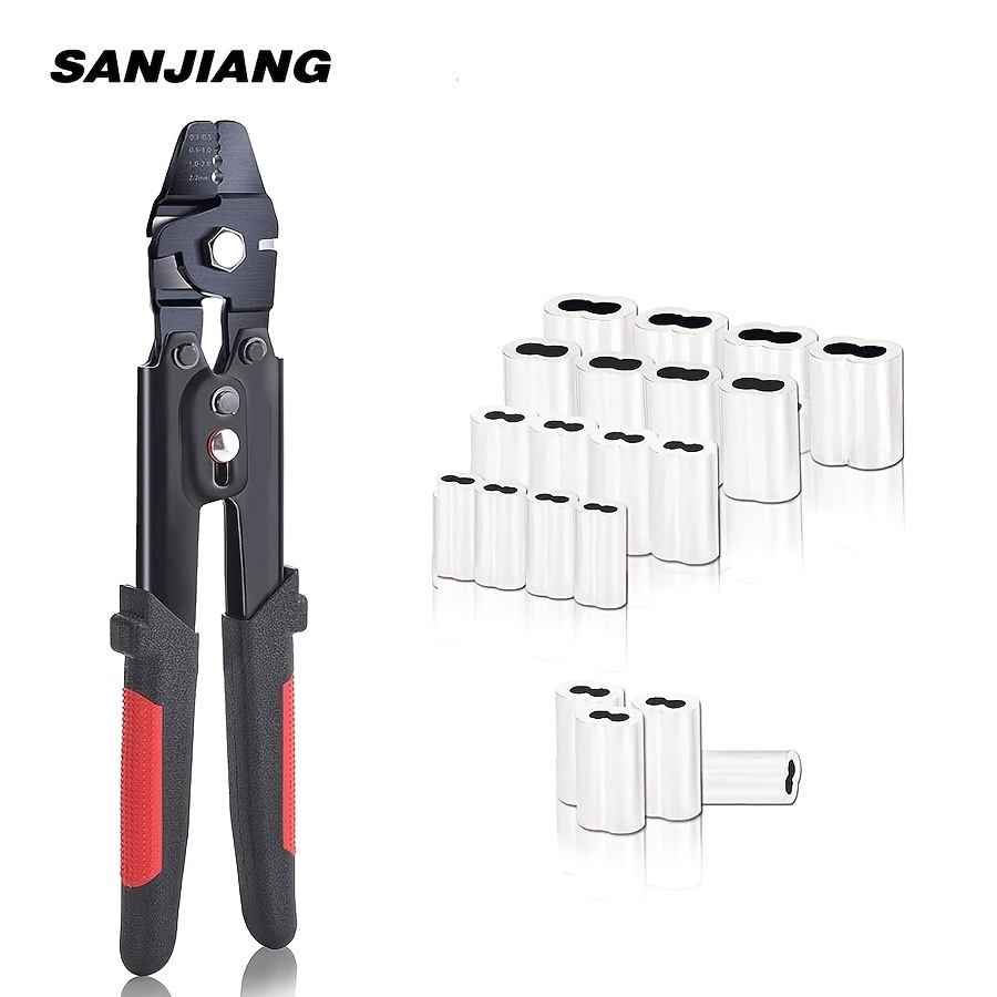 Fishing Wire Rope Crimping Cutting Tool Pliers, Copper And Aluminum Oval  Round Sleeves Double Barrel Ferrule Loop - Temu Poland