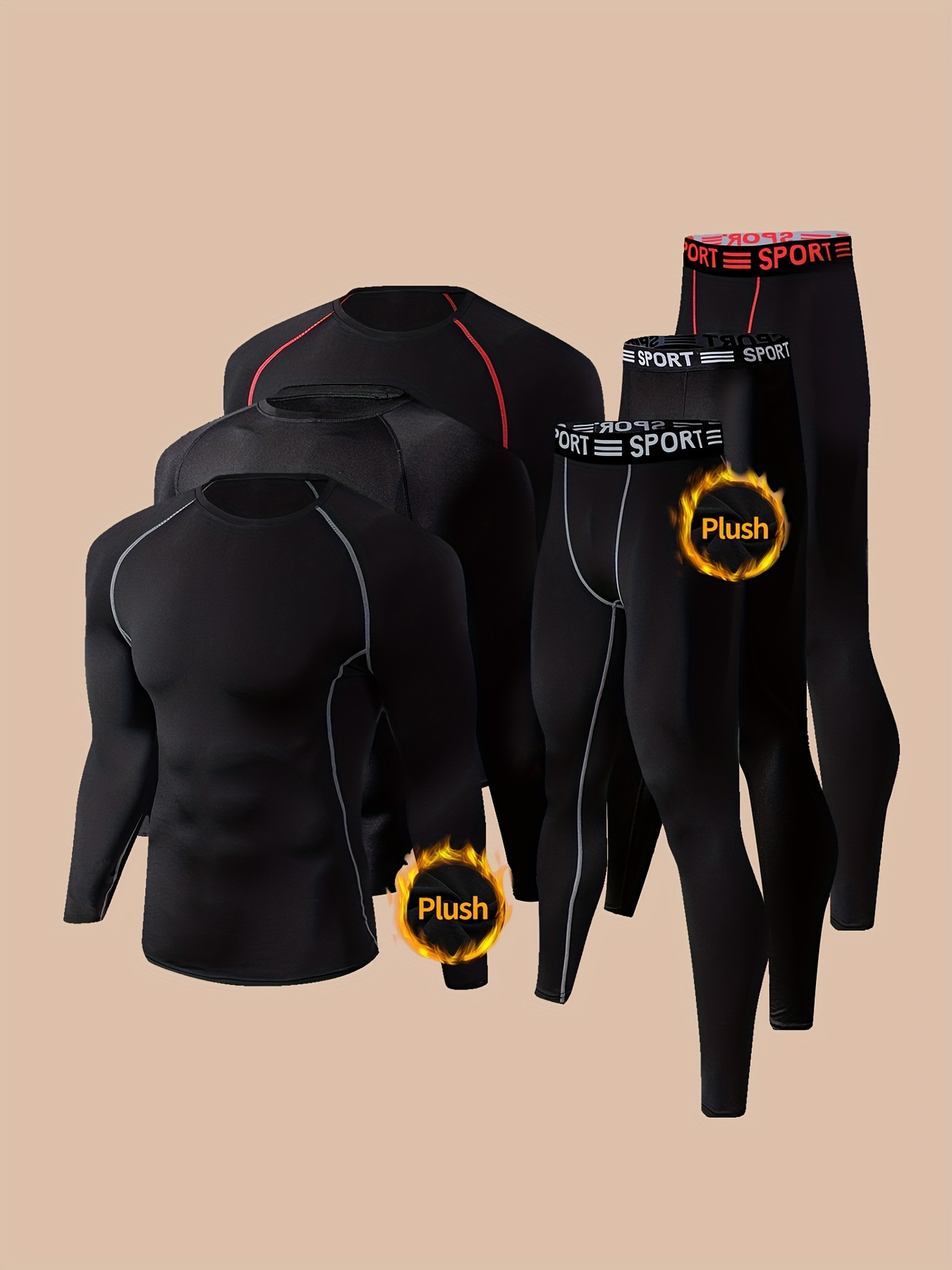 Men's Thermal Shapewear Long Sleeve Round Neck Fleeced Body - Temu