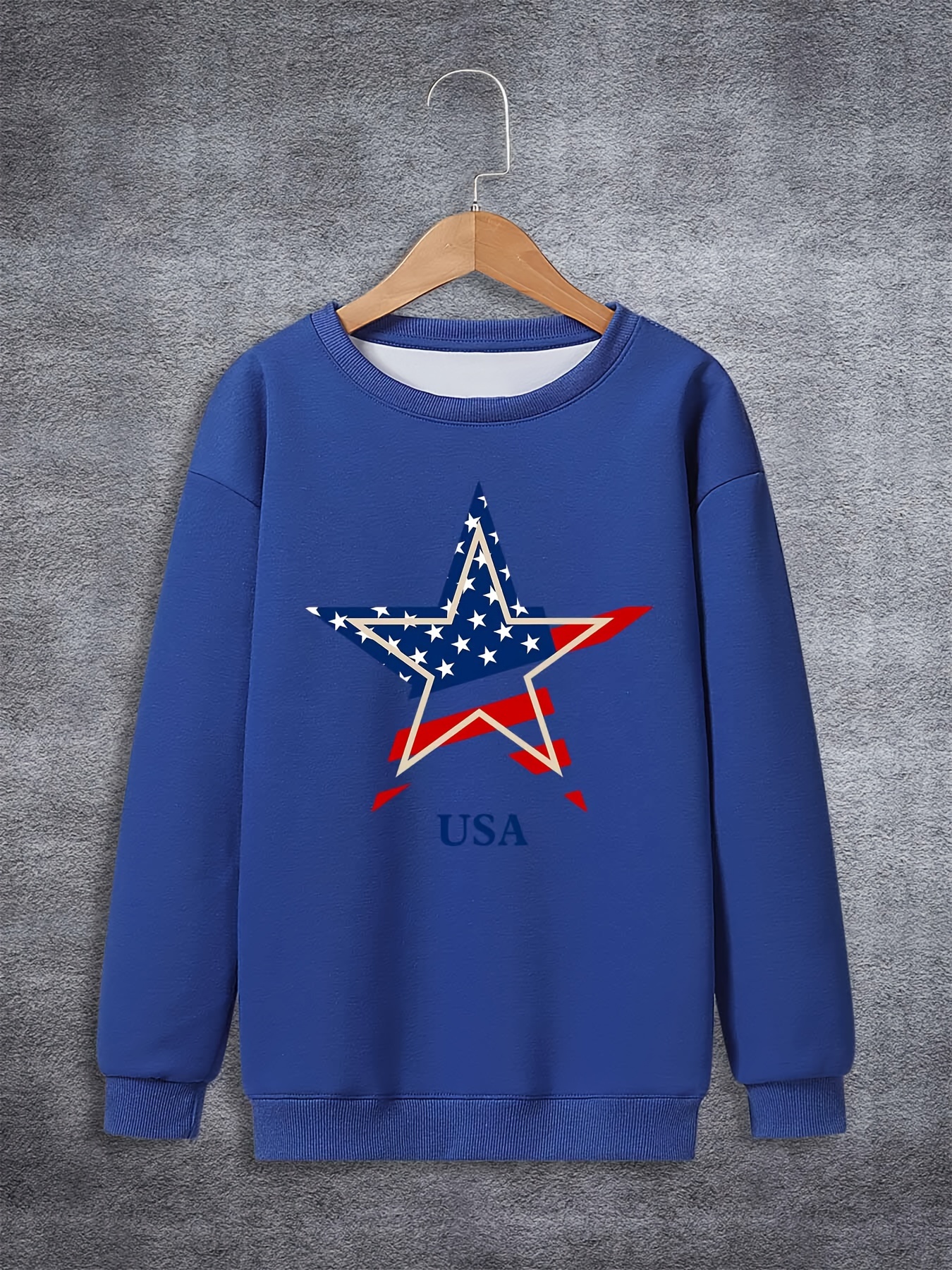 USA Star Graphic Tee - Royal Blue