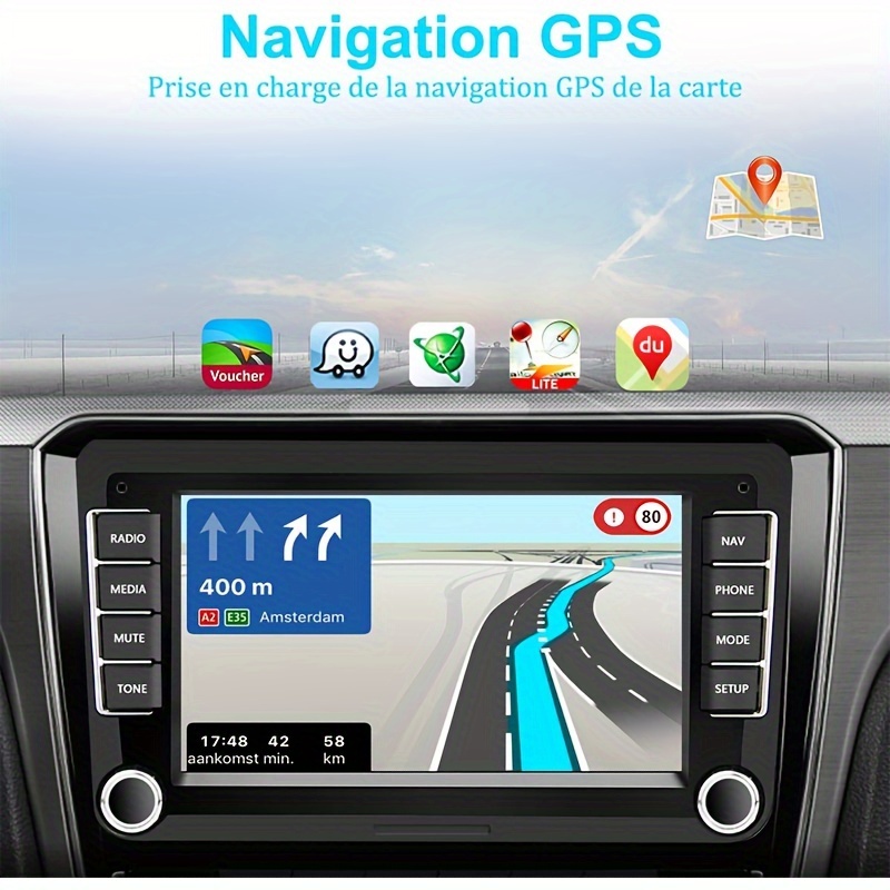 Hikity 1G 32G Autoradio Android13 2 Din avec GPS pour VW T5 Golf 4