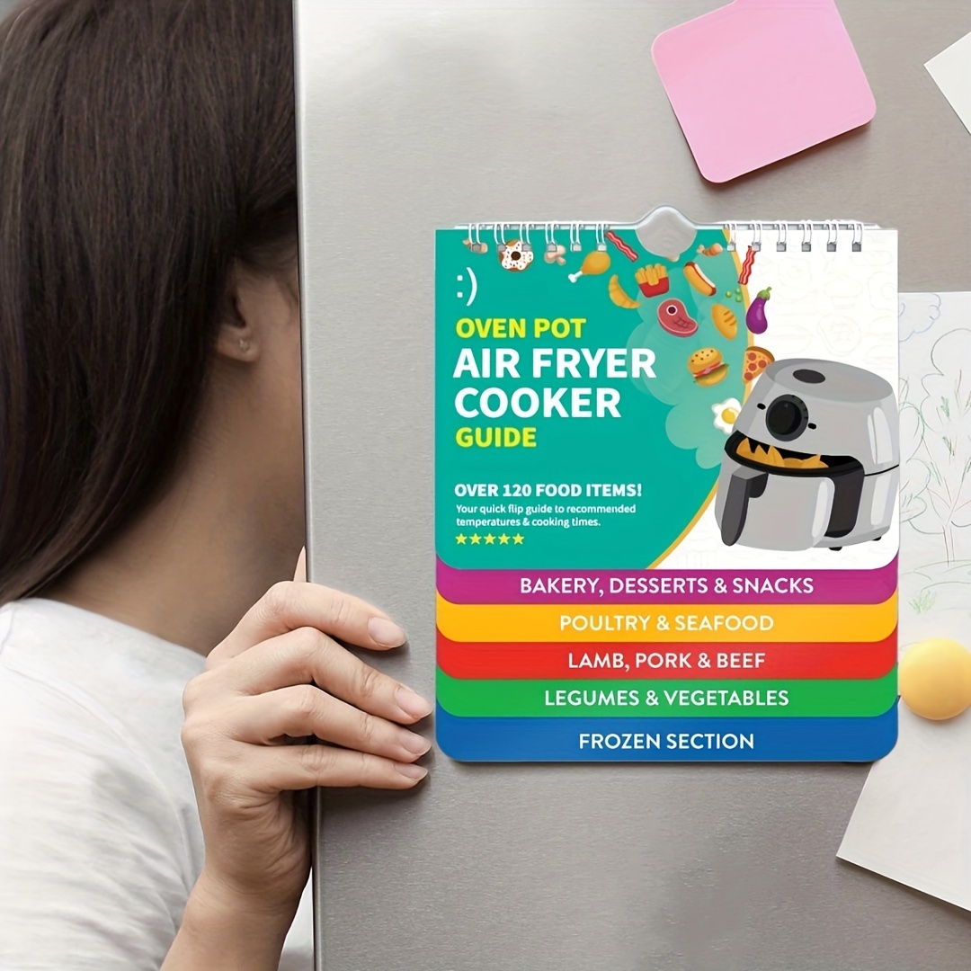 Air Fryer Magnetic Cheat Sheet Set & Instant Pot Cheat Sheet Magnet Set (2  Sets of 6 Pcs), Air Fryer Cooking Guide, Cooking Times Chart Magnet 