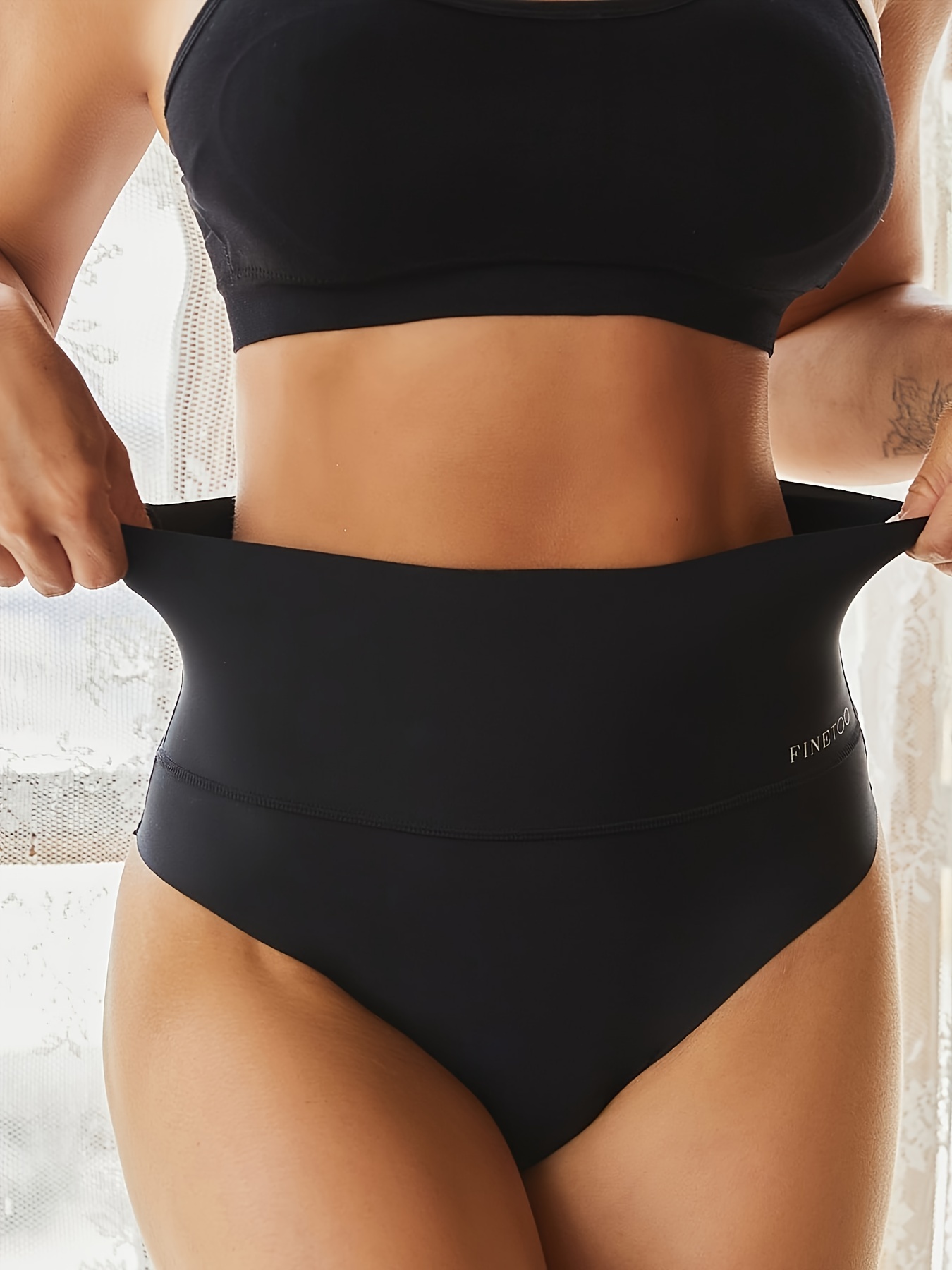 3pcs Women's Seamless High Waist Tummy Control Thong Panties