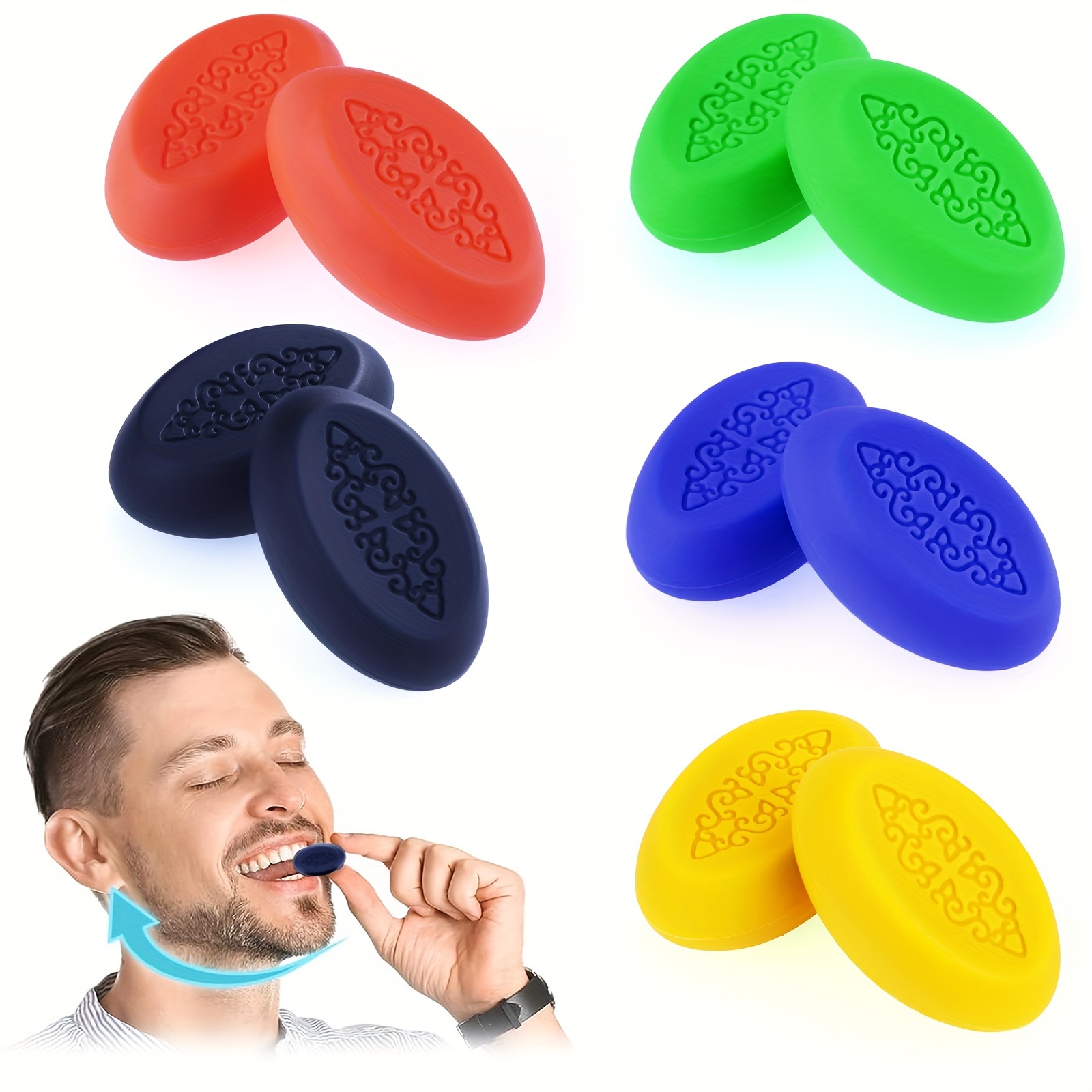 6 Pcs Jaw Exerciser for Men & Women Silicone Tablets Jaw Exerciser
