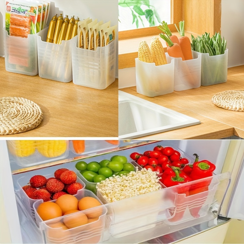 8pcs Clear Plastic Bins For Fridge, Kitchen Cabinet, Pantry Organization &  Stora