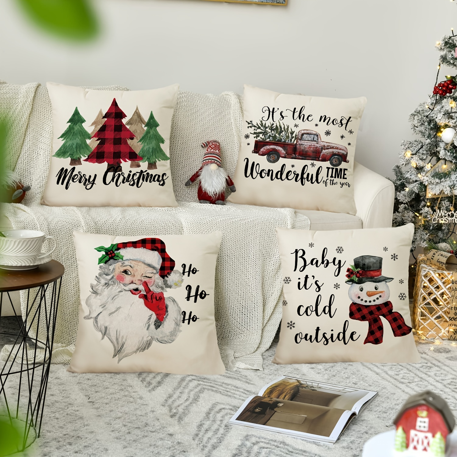 Christmas Pillow Covers 17.7x17.7 For Christmas Decorations - Temu