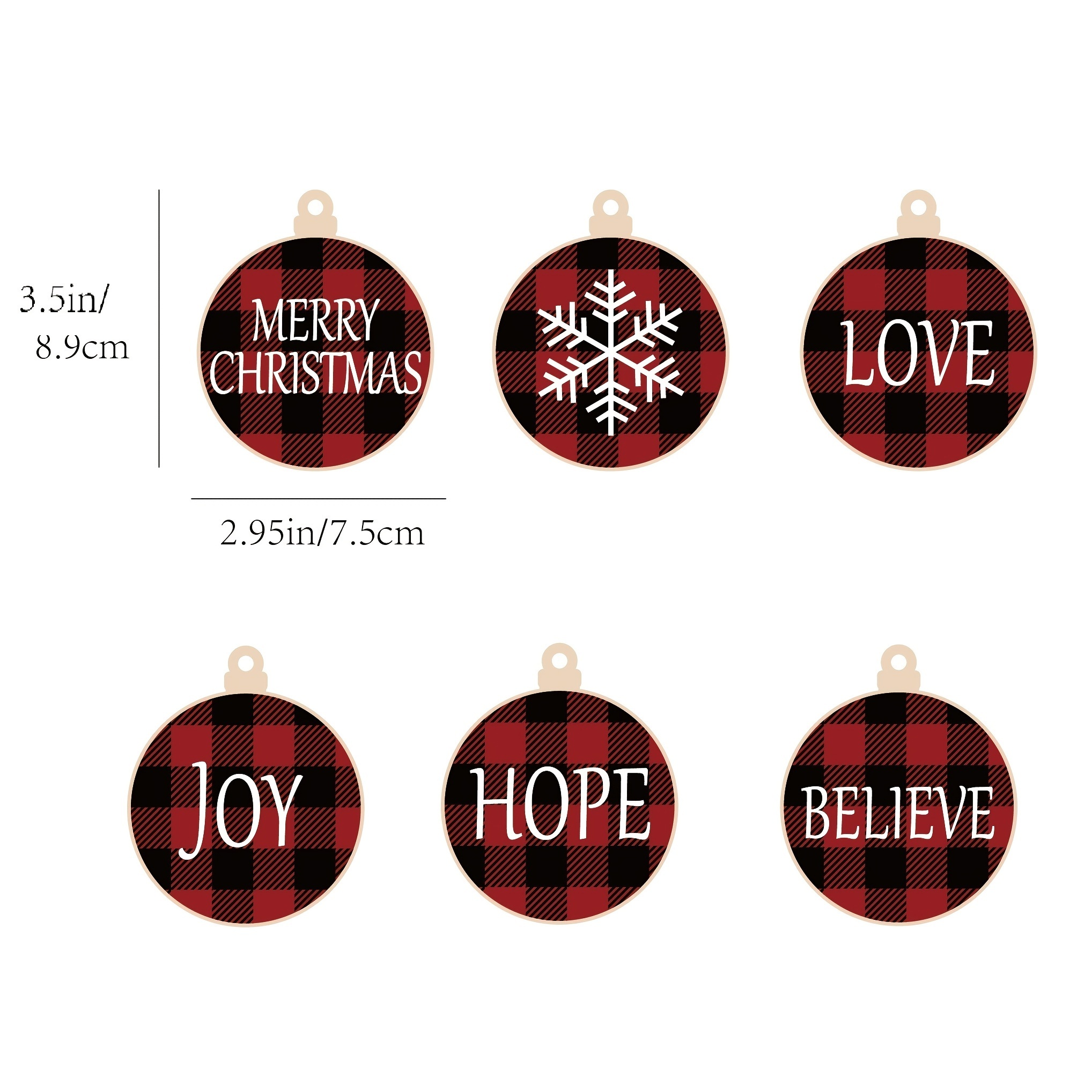 12 Pcs Red Black Buffalo Check Plaid Stitching Burlap Christmas