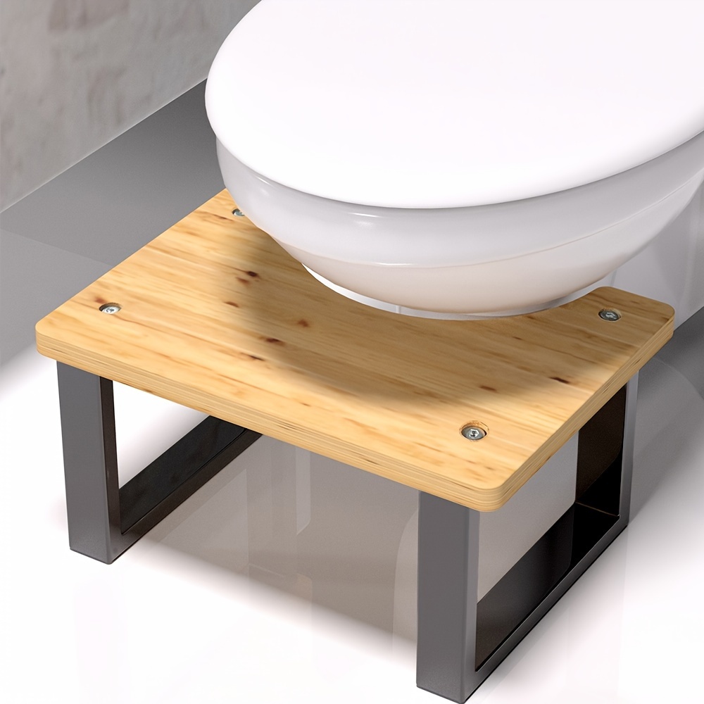 Tabouret de Toilette en Bambou, Hauteur Réglable de 17 à 24 cm