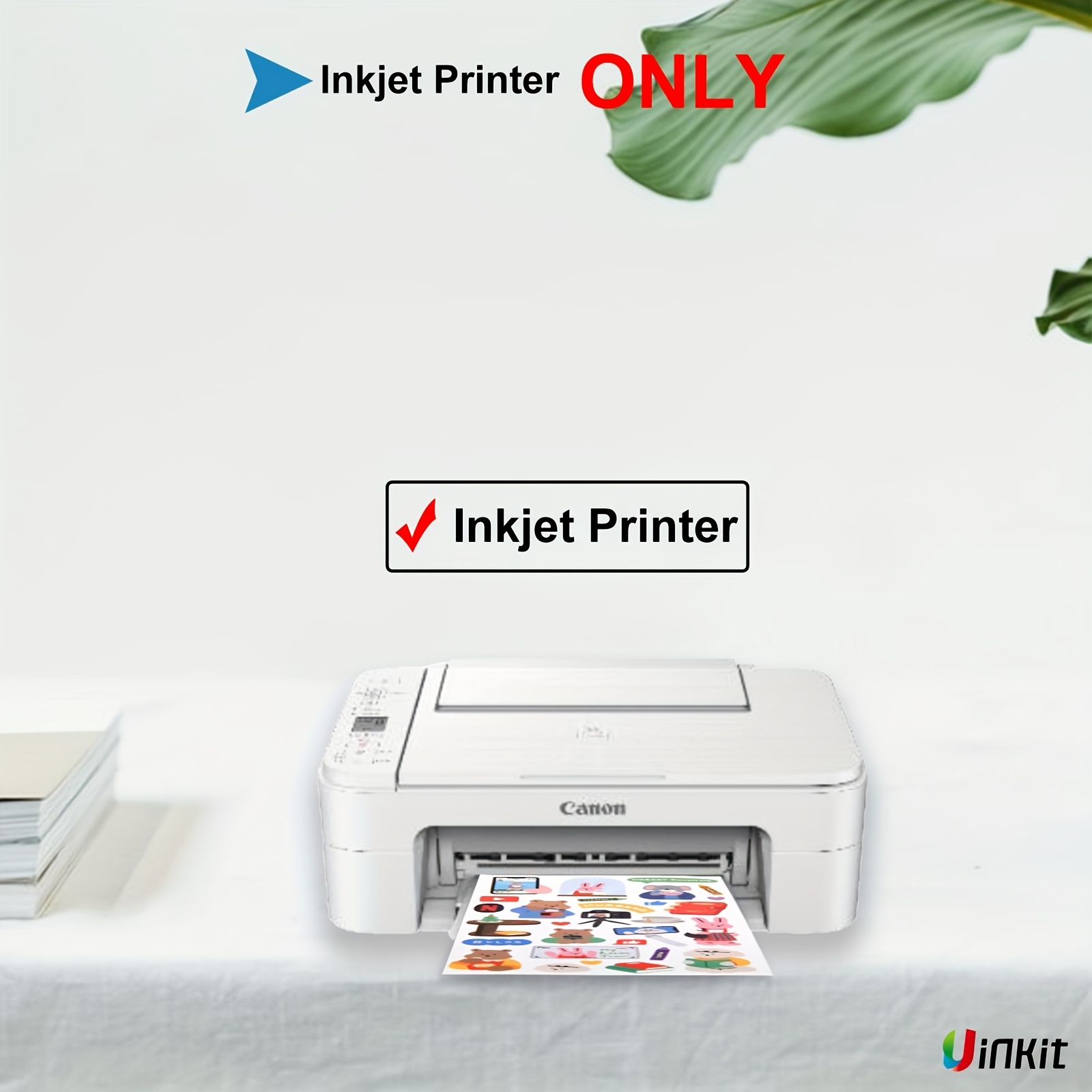 Papel adhesivo brillante para impresora de inyección de tinta, papel  adhesivo para impresora, papel adhesivo de vinilo para Cricut, papel  adhesivo para imprimir (paquete de 20, 8.5 x 11 pulgadas), 