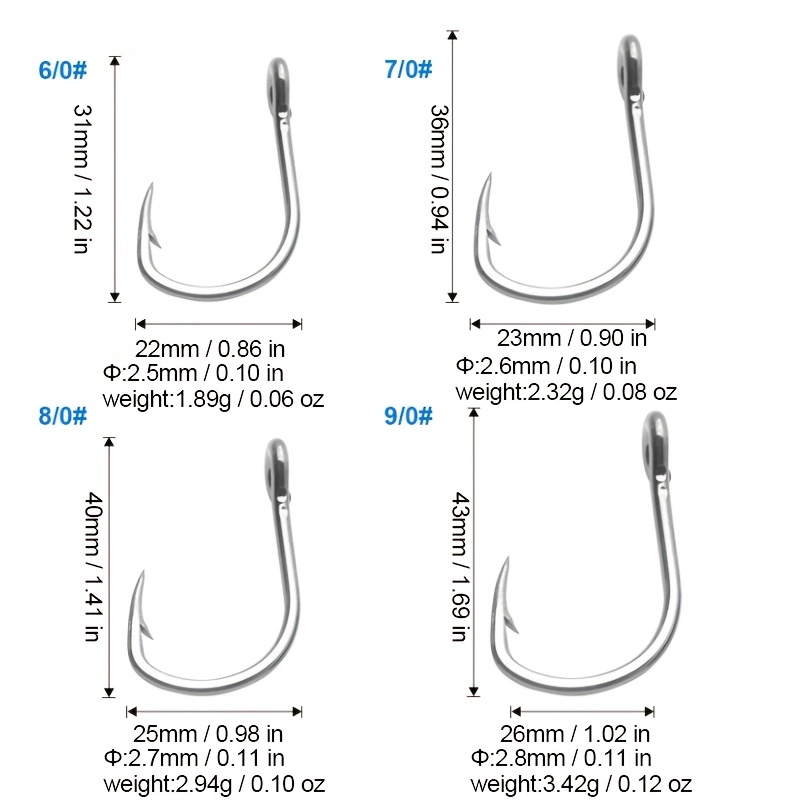 Shark Circle, 3X Strong, 2X Short, in-Line, 27/0, Hooks -  Canada
