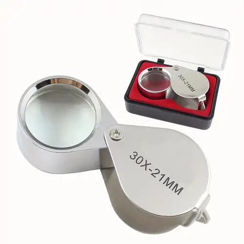 LED Loupe,30X 60X Illuminated Jewelers Loupe,Foldable Metal Jewelry Eye  Loop Magnifier,For Coins Watches 1Pcs