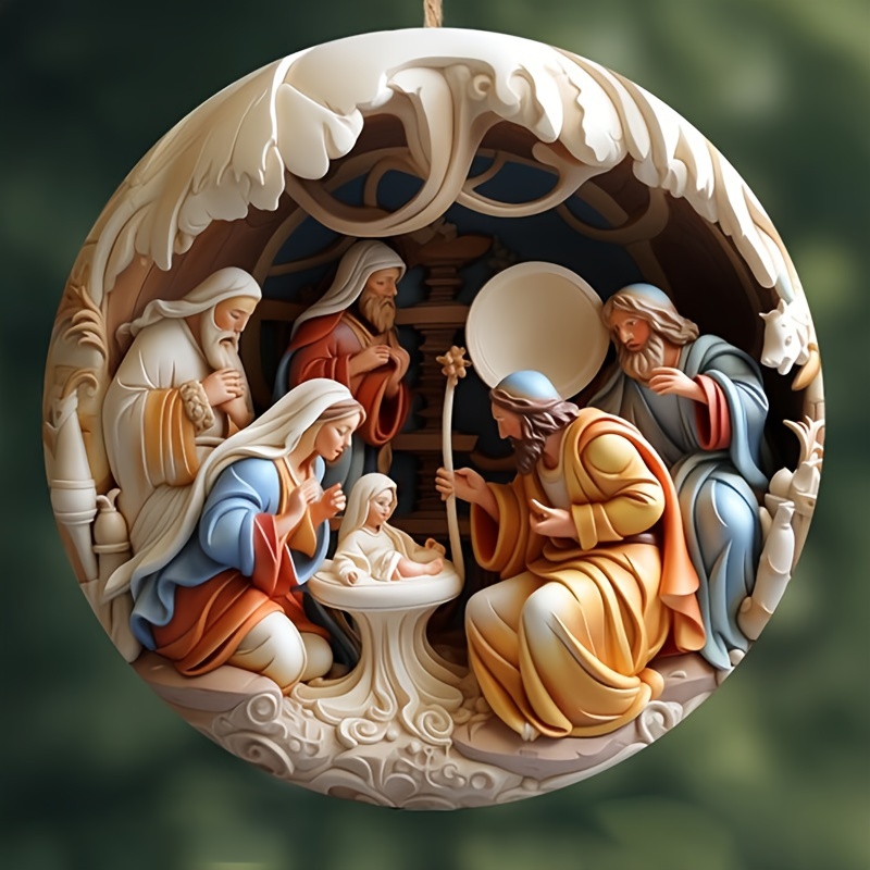 Crucifijo de pared grande para decoración del hogar, Crucifijo de pared de  la familia de la Santa Natividad con anillo para colgar, cruz decorativa de