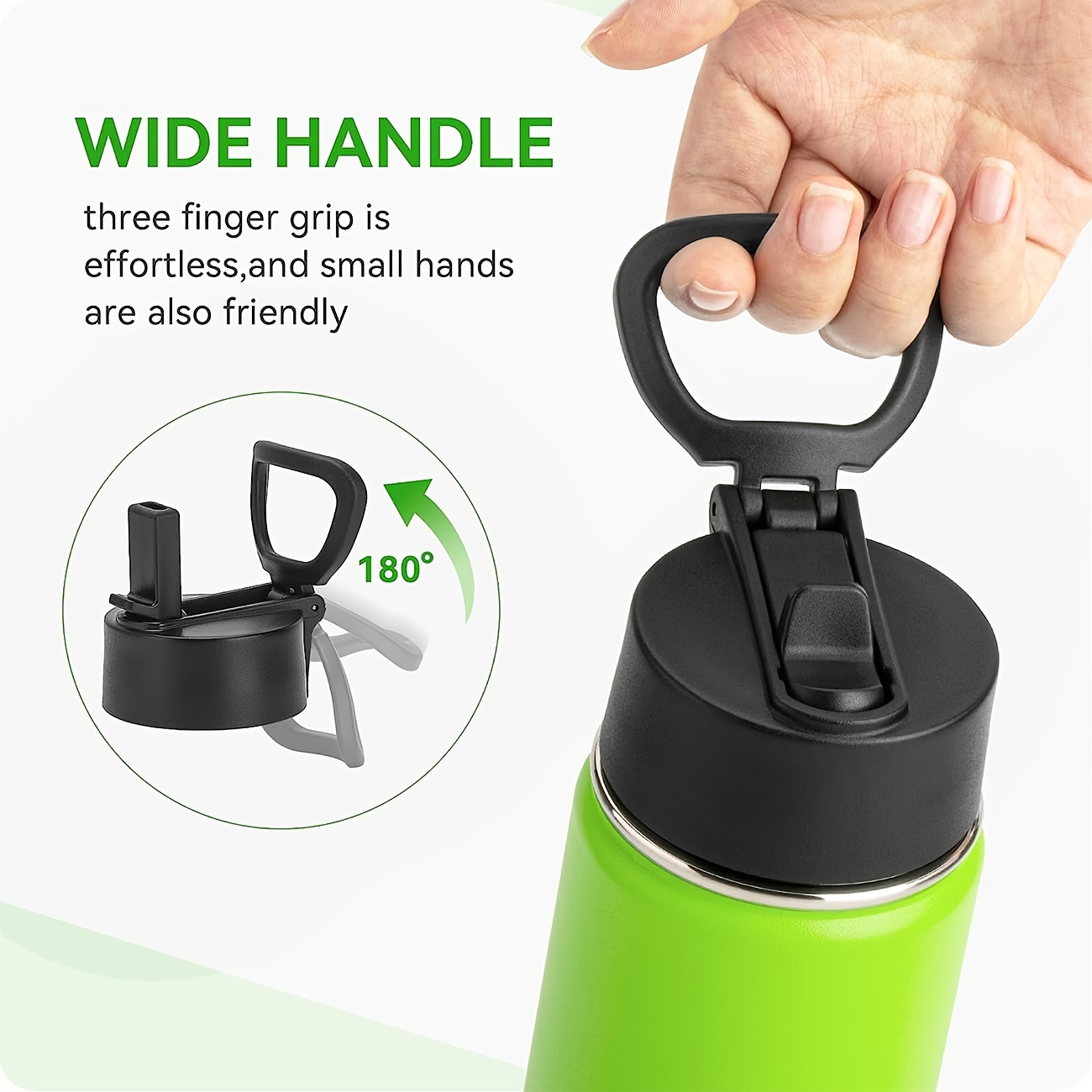 Wide Mouth Hydro Flask Replacement Lid, Water Bottle Spout With Handle For  Cup - Temu
