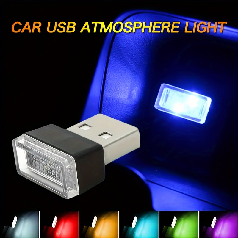 1Pc Mini USB bleu LED Voiture intérieur lumière ambiance néon lampe Ambiante