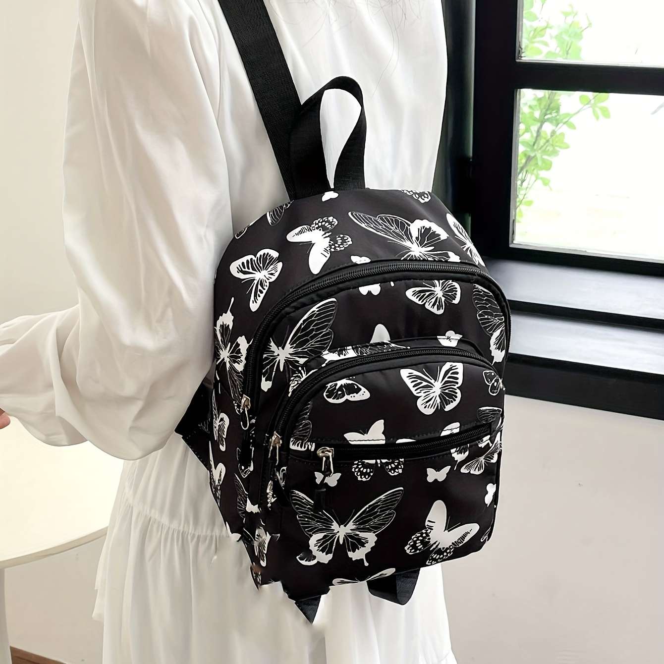 Mini Cute Small Zipper Backpack, Women's Geometric Pattern Backpack With  Adjustable Strap (7.5*6.3*2.23) Inch - Temu