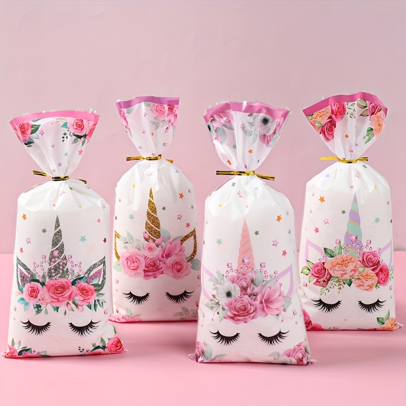 10 Bolsas Plástico Dulces Unicornio Decoración Fiesta - Temu