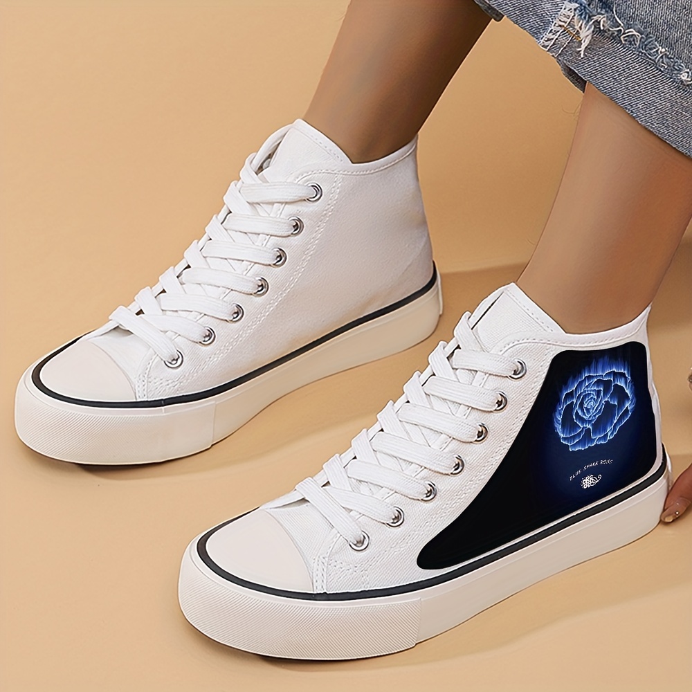 Women's High Top Sneakers Floral Pattern Lightweight Breathable Outdoor Shoes