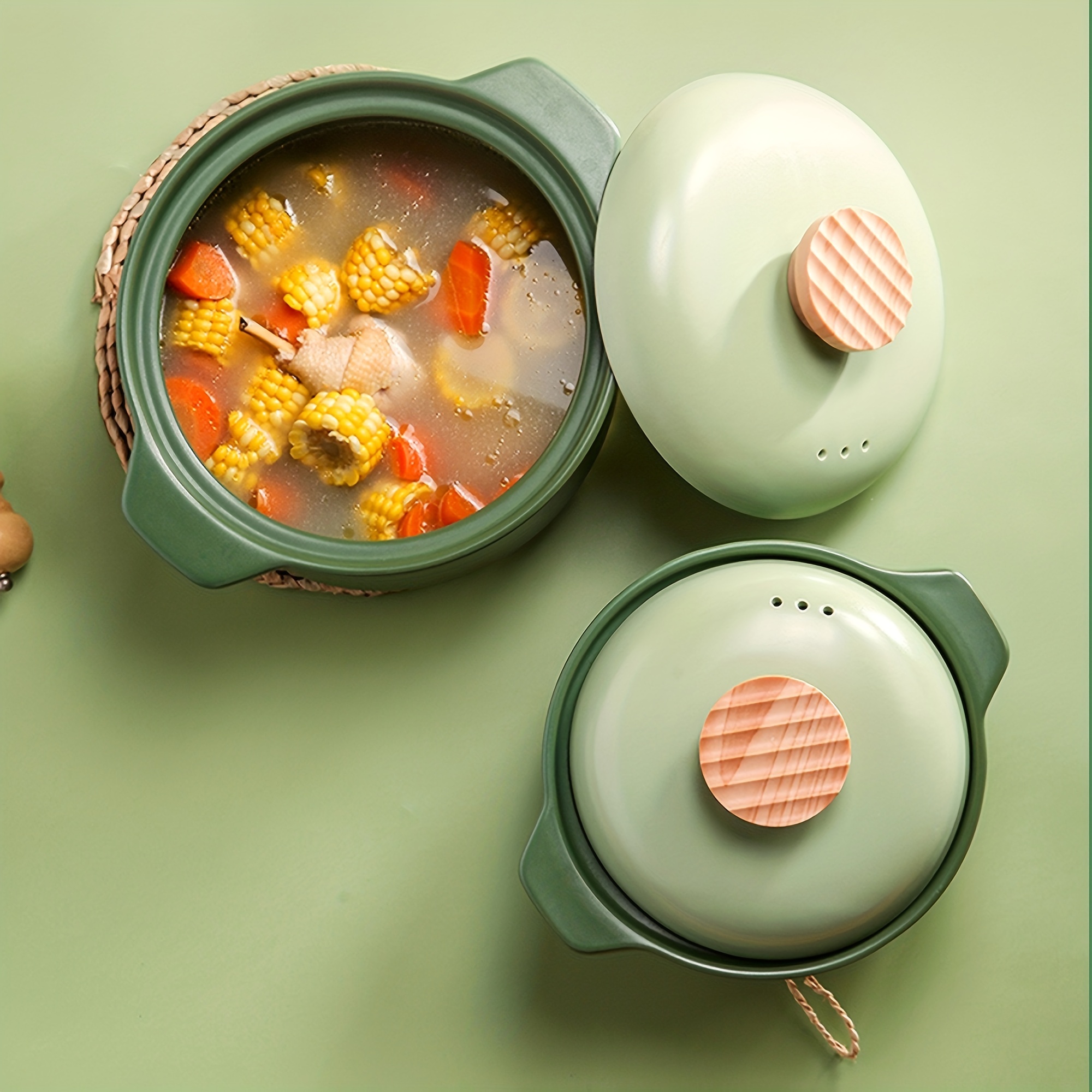 Sou – Pot à soupe en céramique, fait-tout spécial pour cuiseur à Induction,  Pot en pierre domestique à feu ouvert adapté à la cuisson au gaz