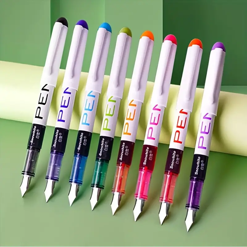 Eyeye 8 Colored Disposable Fountain Pens For Writing 8 - Temu