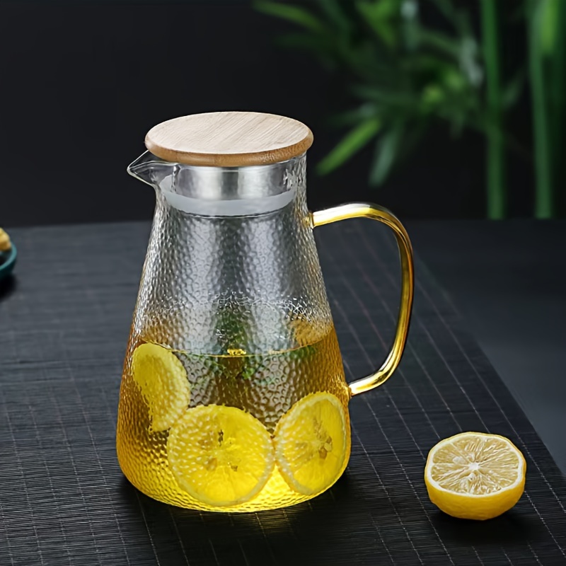 Pitcher With Lid Heavy Duty Heat Resistant Glass - Temu