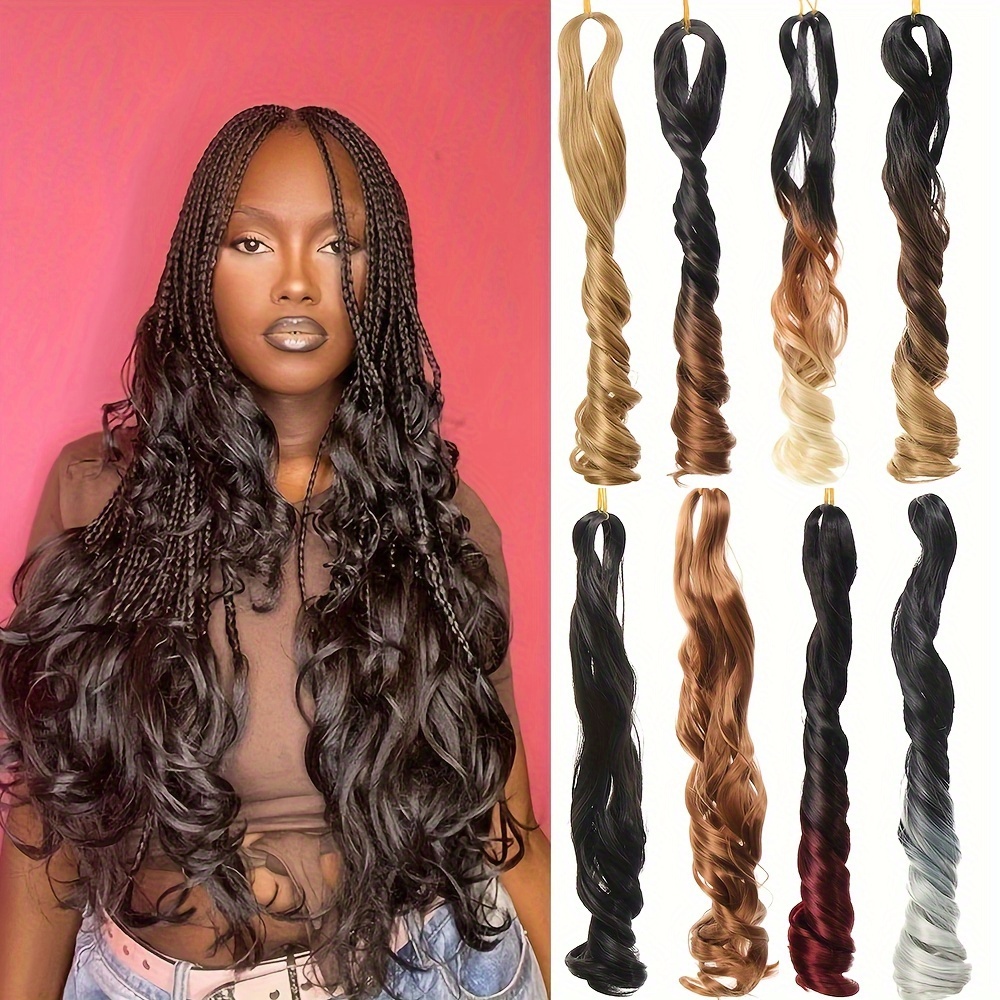 3 Pcs French Curly Braiding Hair 22inch Loose Wave Braids for Black Women