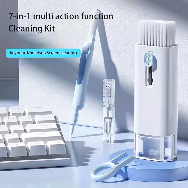  Kit de limpieza 8 en 1 con spray de actualización  multifuncional electrónica Kit de limpieza de teclado, Airpod Pro limpiador  de lápiz de limpieza Herramientas para auriculares/MacBook/Auriculares/iPad/ iPhone (con líquido) : Electrónica