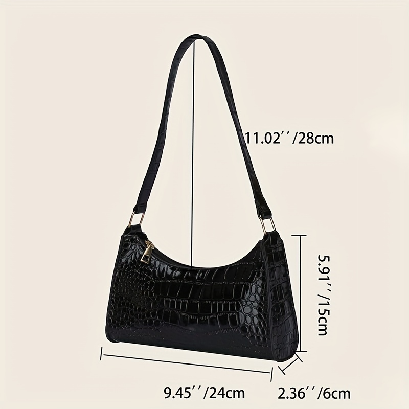 2023 New Embossed Fashionable Minimalist Single Shoulder Baguette Bag,one-size