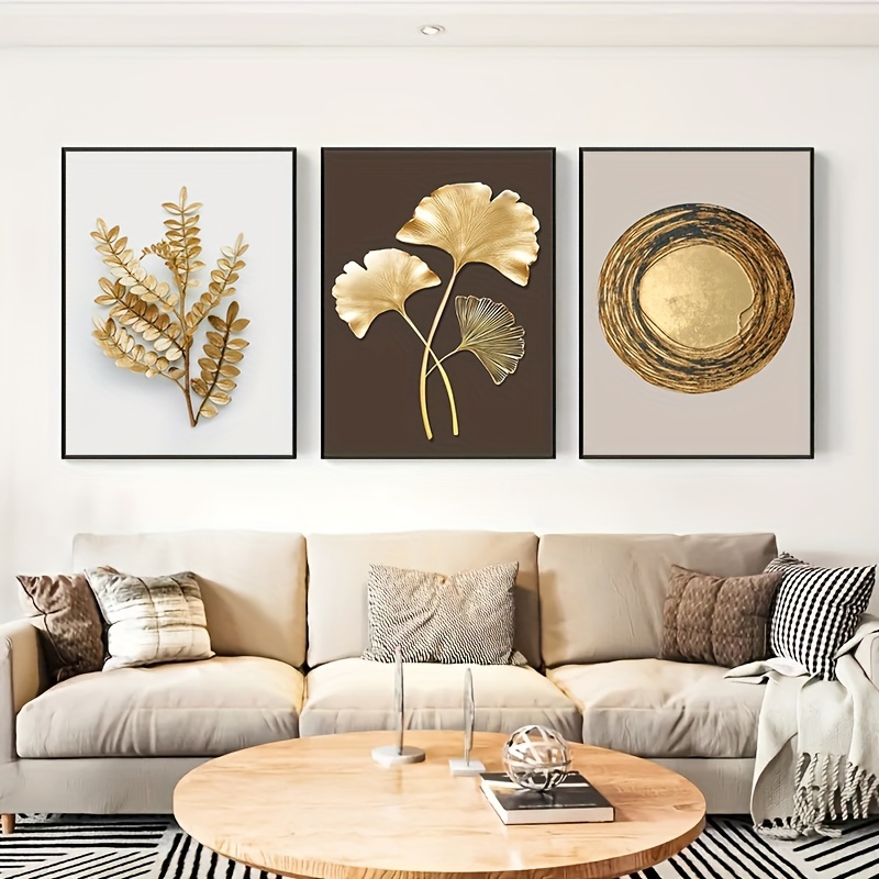 Frameless Abstract Gold Leaf Luxury Poster Canvas Painting - Temu