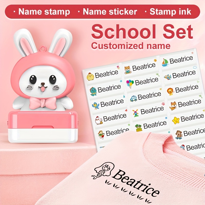 Kids Clothes Name Stamp Self Inking DIY Seal for School Nursery Clothing