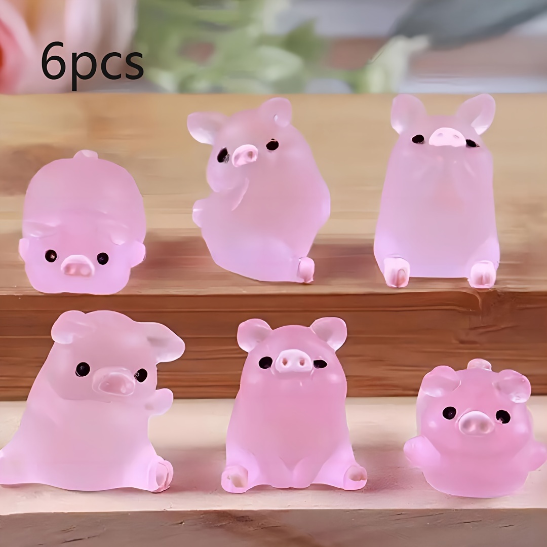30pcs Mini Resin Luminous Pigs - Perfect for DIY Christmas Decorations,  Birthday Parties, Slime Amulets & More!