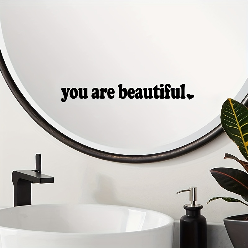 You are Enough Bathroom Mirror Stickers - Inspirational Wall Decals, 3'  Positive Stickers for Adults Beautiful Encouraging Stickers Wall Art Decal