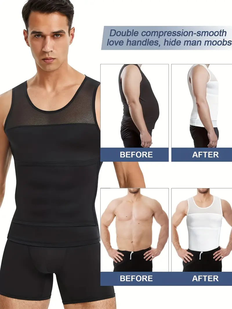 Men's Compression Shapewear Body Shaper Slimming - Temu