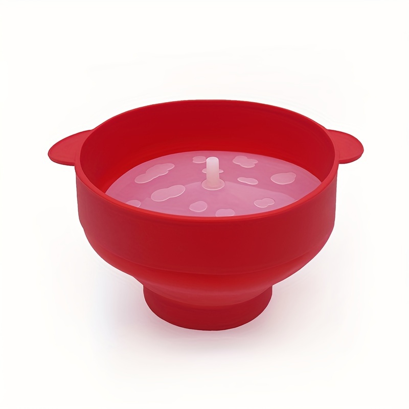 Popcorn Bucket Popcorn Microwave Foldable Red Silicone High