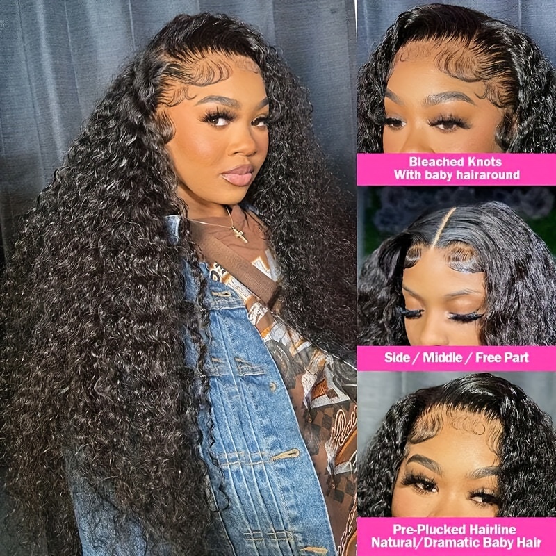 13x4 Hd Transparent Deep Wave Lace Front Wig Glueless Human Hair Wig Small/  Large Cap Pre-plucked Deep Curly Lace Frontal Wigs - Lace Wigs - AliExpress