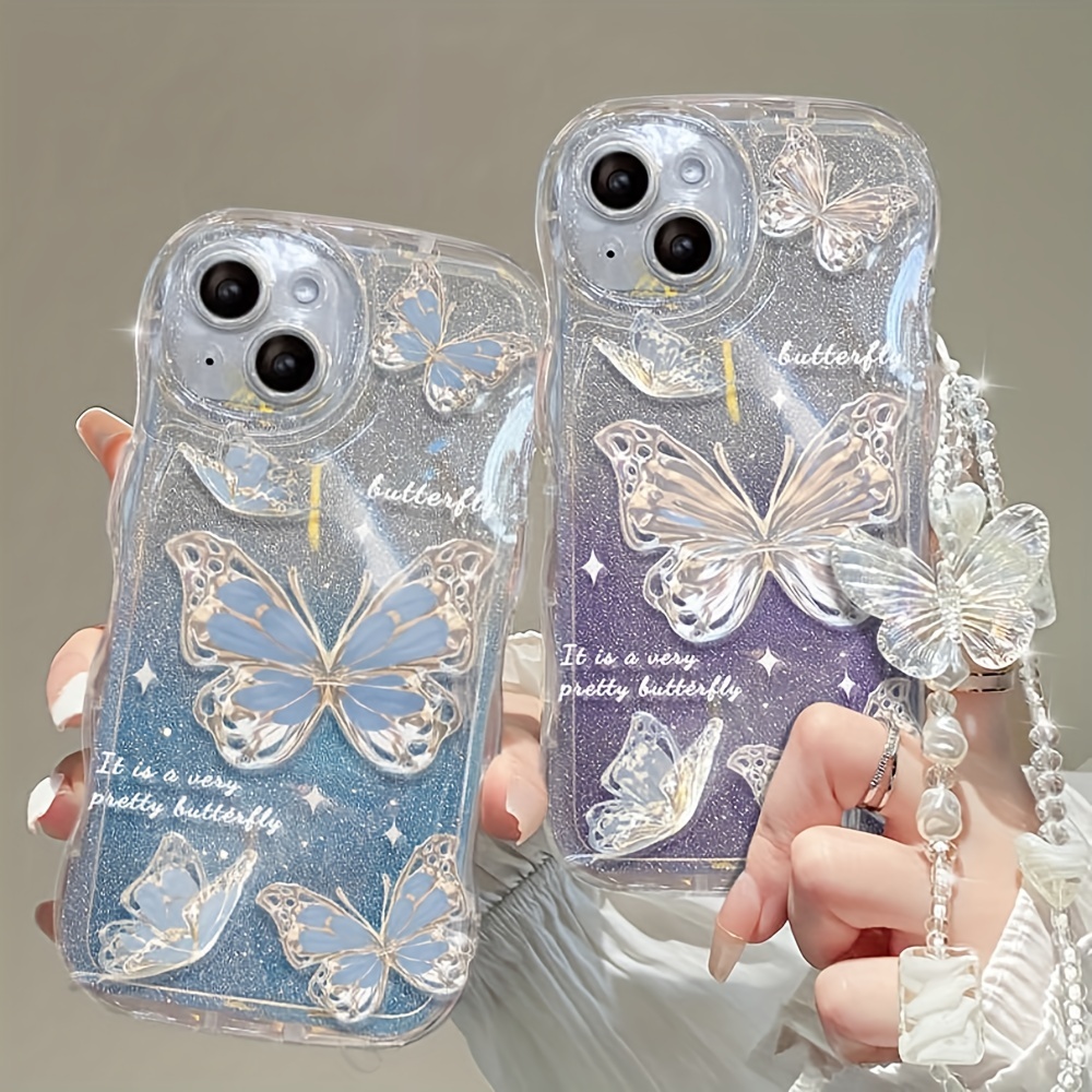 Adorable Funda Mariposa Brillo Brillante para iPhone 13 Pro Max 12 Pro Mini  11 XS XR 8 7