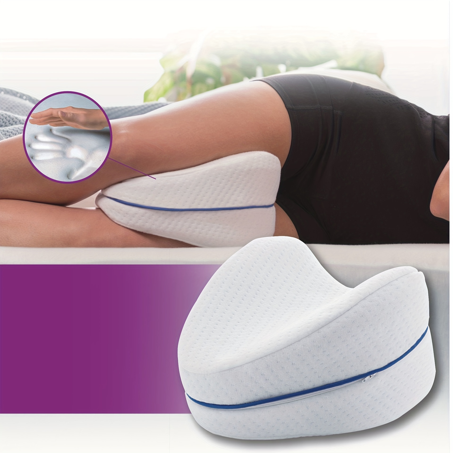 Leg & Knee Memory Foam Support Pillow, Sleeping Orthopedic Back Hip Body  Joint Pain Relief Thigh Leg Pad Cushion, Removable Washable Cover - Temu  United Arab Emirates