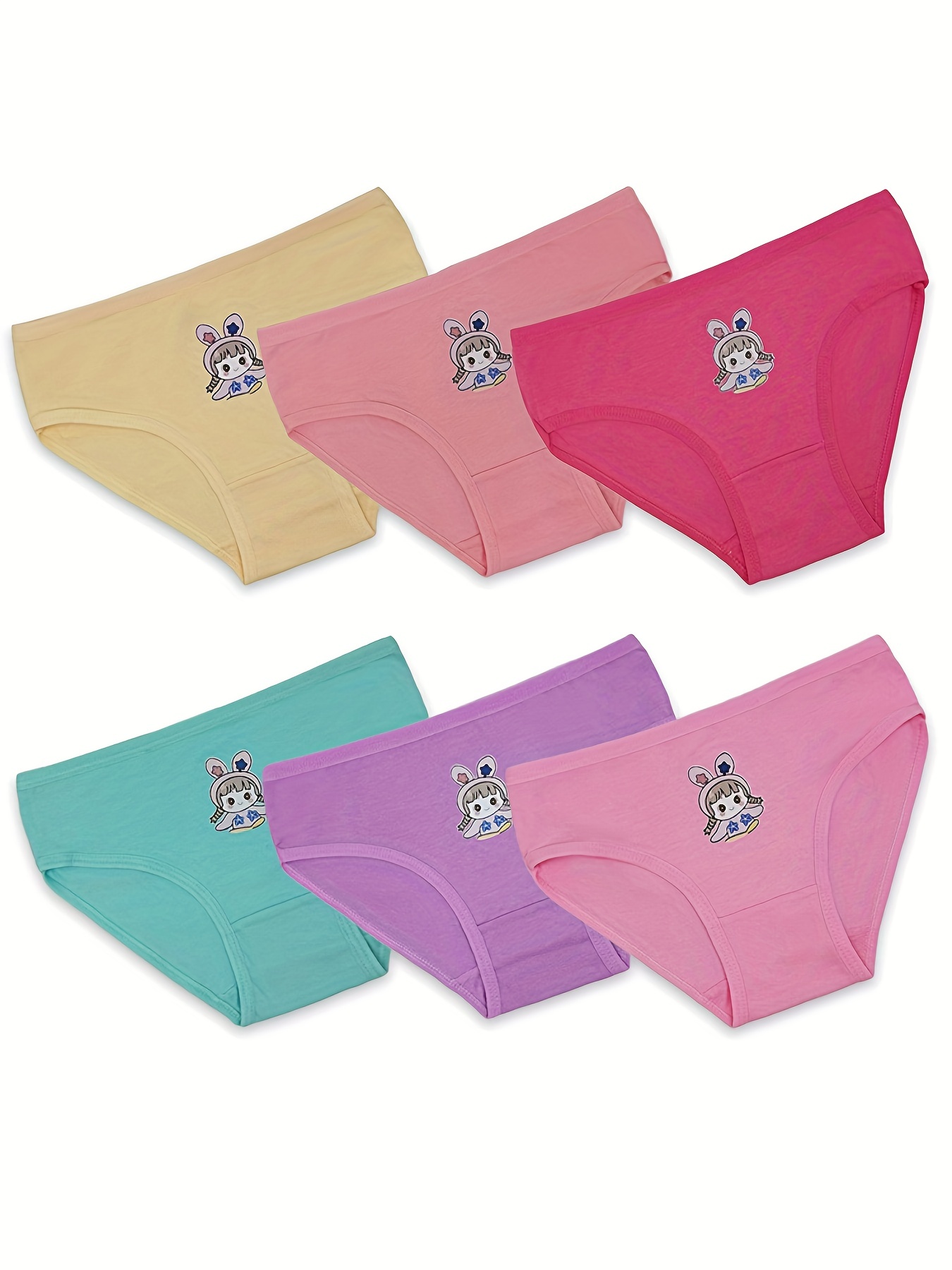 Girls Triangle Panties Multiple Colors Lovely Cartoon Girl - Temu